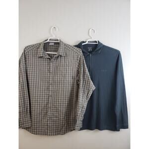 (Ju) Columbia Omni-Shade Men's Shirt Polo Size L Fishing Gray Hunting Lot 2